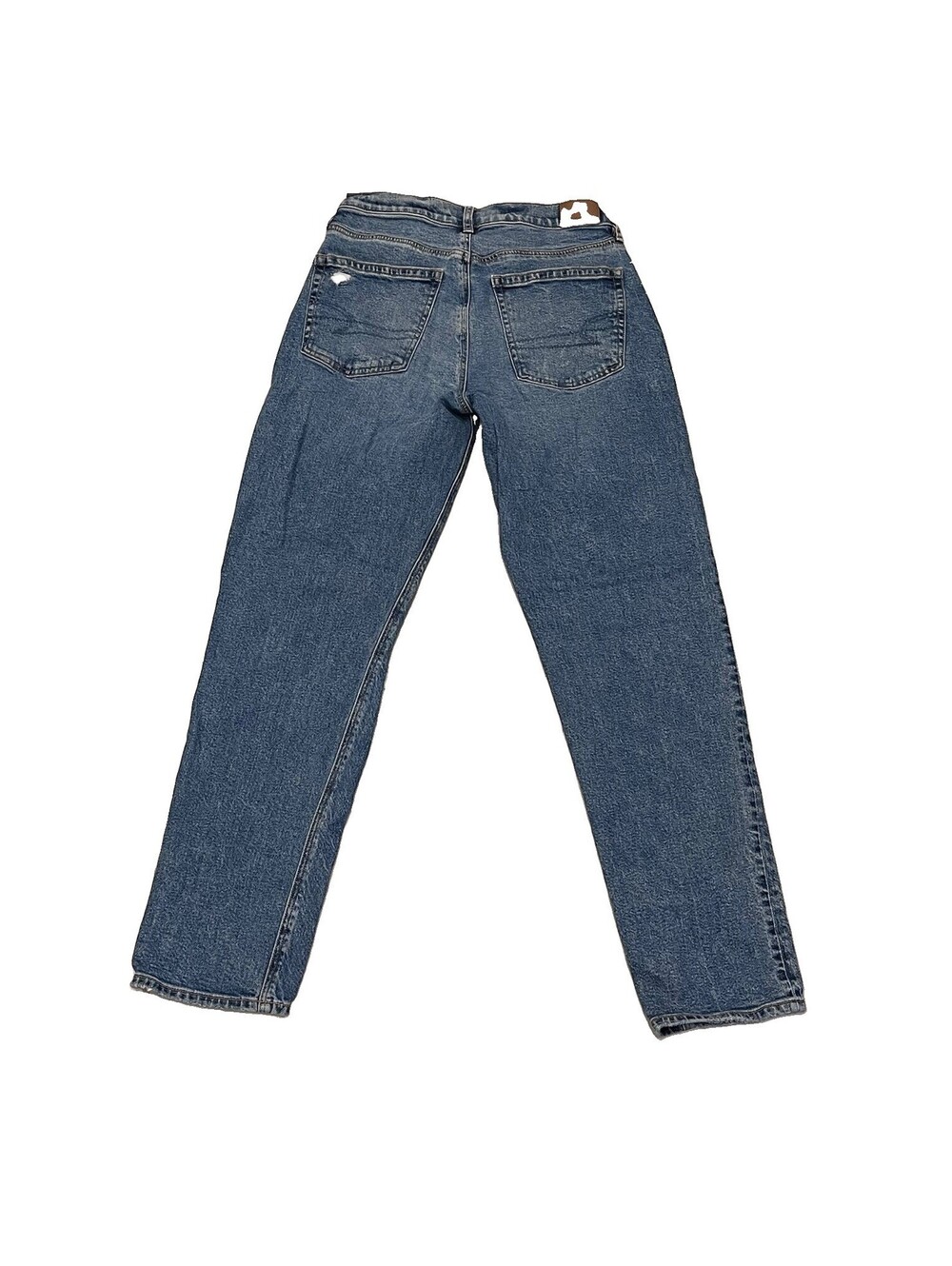 American Eagle 90s Straight Jeans Size 4 Distressed Ripped Medium Wash Y2K - Picture 3 of 9